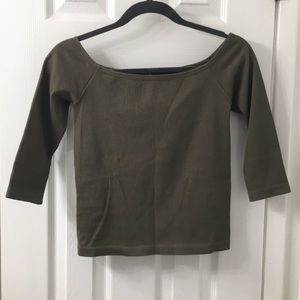 Green off the shoulder top